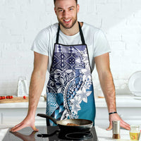 Aloha Vintage Plumeria Hawaiian Tapa Pattern Apron Blue Hawaiian Tapa Pattern - Polynesian Pride
