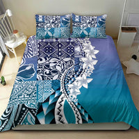 Aloha Vintage Plumeria Hawaiian Tapa Pattern Bedding Set Blue Hawaiian Tapa Pattern - Polynesian Pride