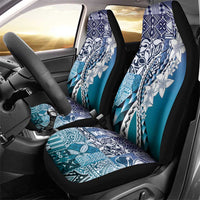 Aloha Vintage Plumeria Hawaiian Tapa Pattern Car Seat Cover Blue Hawaiian Tapa Pattern - Polynesian Pride