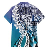 Aloha Vintage Plumeria Hawaiian Tapa Pattern Hawaiian Shirt Blue Hawaiian Tapa Pattern - Polynesian Pride