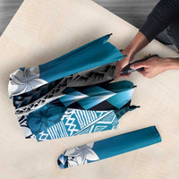 Aloha Vintage Plumeria Hawaiian Tapa Pattern Umbrella Blue Hawaiian Tapa Pattern - Polynesian Pride