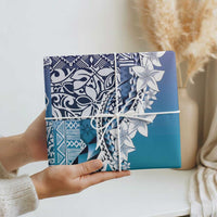 Aloha Vintage Plumeria Hawaiian Tapa Pattern Wrapping Paper Blue Hawaiian Tapa Pattern - Polynesian Pride