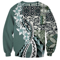 Aloha Vintage Plumeria Hawaiian Tapa Pattern Sweatshirt Dark Turquoise Hawaiian Tapa Pattern - Polynesian Pride