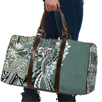 Aloha Vintage Plumeria Hawaiian Tapa Pattern Travel Bag Dark Turquoise Hawaiian Tapa Pattern - Polynesian Pride