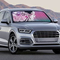 Aloha Vintage Plumeria Hawaiian Tapa Pattern Auto Sun Shade Gradient Hawaiian Tapa Pattern - Polynesian Pride