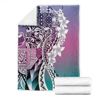 Aloha Vintage Plumeria Hawaiian Tapa Pattern Blanket Gradient Hawaiian Tapa Pattern - Polynesian Pride