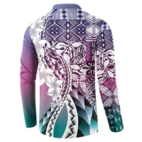 Aloha Vintage Plumeria Hawaiian Tapa Pattern Button Sweatshirt Gradient Hawaiian Tapa Pattern - Polynesian Pride