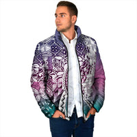 Aloha Vintage Plumeria Hawaiian Tapa Pattern Padded Jacket Gradient Hawaiian Tapa Pattern - Polynesian Pride