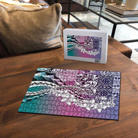 Aloha Vintage Plumeria Hawaiian Tapa Pattern Puzzle Gradient Hawaiian Tapa Pattern - Polynesian Pride