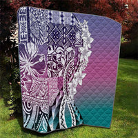 Aloha Vintage Plumeria Hawaiian Tapa Pattern Quilt Gradient Hawaiian Tapa Pattern - Polynesian Pride