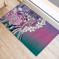 Aloha Vintage Plumeria Hawaiian Tapa Pattern Rubber Doormat Gradient Hawaiian Tapa Pattern - Polynesian Pride