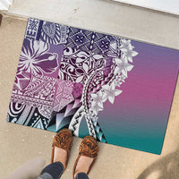 Aloha Vintage Plumeria Hawaiian Tapa Pattern Rubber Doormat Gradient Hawaiian Tapa Pattern - Polynesian Pride