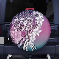 Aloha Vintage Plumeria Hawaiian Tapa Pattern Spare Tire Cover Gradient Hawaiian Tapa Pattern - Polynesian Pride