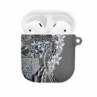 Aloha Vintage Plumeria Hawaiian Tapa Pattern AirPods Case Gray Hawaiian Tapa Pattern - Polynesian Pride