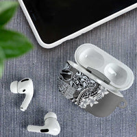 Aloha Vintage Plumeria Hawaiian Tapa Pattern AirPods Case Gray Hawaiian Tapa Pattern - Polynesian Pride