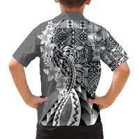 Aloha Vintage Plumeria Hawaiian Tapa Pattern Hawaiian Shirt Gray Hawaiian Tapa Pattern - Polynesian Pride