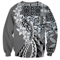 Aloha Vintage Plumeria Hawaiian Tapa Pattern Sweatshirt Gray Hawaiian Tapa Pattern - Polynesian Pride