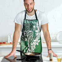 Aloha Vintage Plumeria Hawaiian Tapa Pattern Apron Green Hawaiian Tapa Pattern - Polynesian Pride