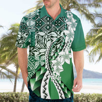 Aloha Vintage Plumeria Hawaiian Tapa Pattern Hawaiian Shirt Green Hawaiian Tapa Pattern - Polynesian Pride