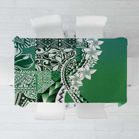 Aloha Vintage Plumeria Hawaiian Tapa Pattern Tablecloth Green Hawaiian Tapa Pattern - Polynesian Pride