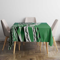 Aloha Vintage Plumeria Hawaiian Tapa Pattern Tablecloth Green Hawaiian Tapa Pattern - Polynesian Pride