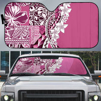 Aloha Vintage Plumeria Hawaiian Tapa Pattern Auto Sun Shade Pink Hawaiian Tapa Pattern - Polynesian Pride