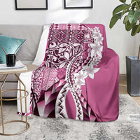 Aloha Vintage Plumeria Hawaiian Tapa Pattern Blanket Pink Hawaiian Tapa Pattern - Polynesian Pride