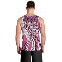Aloha Vintage Plumeria Hawaiian Tapa Pattern Men Tank Top Pink Hawaiian Tapa Pattern - Polynesian Pride
