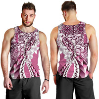Aloha Vintage Plumeria Hawaiian Tapa Pattern Men Tank Top Pink Hawaiian Tapa Pattern - Polynesian Pride