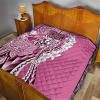 Aloha Vintage Plumeria Hawaiian Tapa Pattern Quilt Pink Hawaiian Tapa Pattern - Polynesian Pride