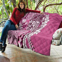 Aloha Vintage Plumeria Hawaiian Tapa Pattern Quilt Pink Hawaiian Tapa Pattern - Polynesian Pride