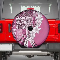 Aloha Vintage Plumeria Hawaiian Tapa Pattern Spare Tire Cover Pink Hawaiian Tapa Pattern - Polynesian Pride