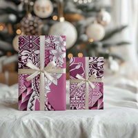 Aloha Vintage Plumeria Hawaiian Tapa Pattern Wrapping Paper Pink Hawaiian Tapa Pattern - Polynesian Pride