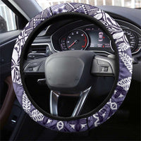 Aloha Vintage Plumeria Hawaiian Tapa Pattern Steering Wheel Cover Purple Hawaiian Tapa Pattern - Polynesian Pride