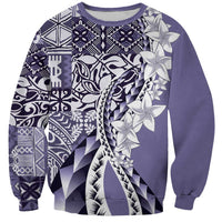 Aloha Vintage Plumeria Hawaiian Tapa Pattern Sweatshirt Purple Hawaiian Tapa Pattern - Polynesian Pride