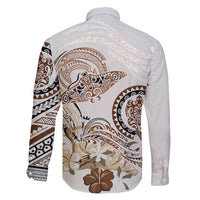 Polynesian Manta Ray Family Matching Summer Maxi Dress and Hawaiian Shirt Beige Floral Turtle Tattoo - Polynesian Pride