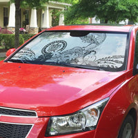 Polynesian Manta Ray Auto Sun Shade Gray Floral Turtle Tattoo - Polynesian Pride