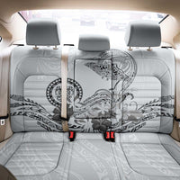 Polynesian Manta Ray Back Car Seat Cover Gray Floral Turtle Tattoo - Polynesian Pride