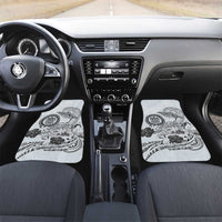Polynesian Manta Ray Car Mats Gray Floral Turtle Tattoo - Polynesian Pride