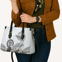 Polynesian Manta Ray Leather Bag Gray Floral Turtle Tattoo - Polynesian Pride