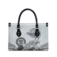 Polynesian Manta Ray Leather Bag Gray Floral Turtle Tattoo - Polynesian Pride