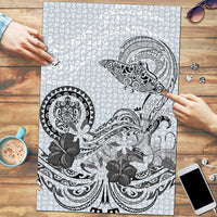 Polynesian Manta Ray Puzzle Gray Floral Turtle Tattoo - Polynesian Pride