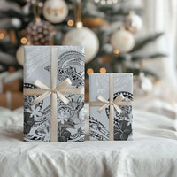 Polynesian Manta Ray Wrapping Paper Gray Floral Turtle Tattoo - Polynesian Pride