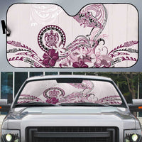Polynesian Manta Ray Auto Sun Shade Pink Floral Turtle Tattoo - Polynesian Pride