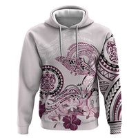 Polynesian Manta Ray Hoodie Pink Floral Turtle Tattoo - Polynesian Pride