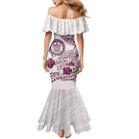 Polynesian Manta Ray Mermaid Dress Pink Floral Turtle Tattoo - Polynesian Pride