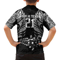 Custom New Zealand Rugby Family Matching Long Sleeve Bodycon Dress and Hawaiian Shirt Black Haka Dance With NZ Champions History LT9 - Polynesian Pride