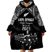 NZ Rugby Wearable Blanket Hoodie Kapa Opango Maori Haka With Years of The All Black Champions LT9 - Polynesian Pride