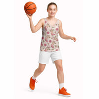 Beige Paniolo Palaka Hawaiian Cowgirl Christmas Basketball Jersey LT9 - Polynesian Pride