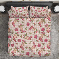Beige Paniolo Palaka Hawaiian Cowgirl Christmas Bedding Set - Polynesian Pride